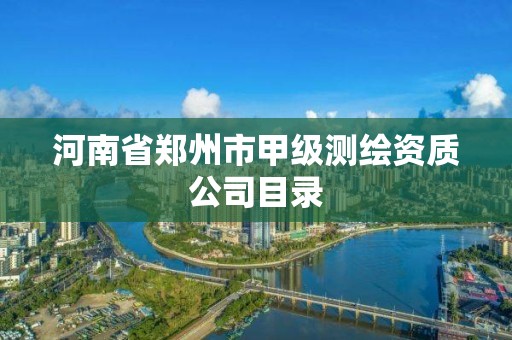 河南省鄭州市甲級測繪資質(zhì)公司目錄