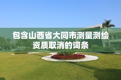 包含山西省大同市測量測繪資質取消的詞條