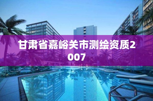 甘肅省嘉峪關市測繪資質2007