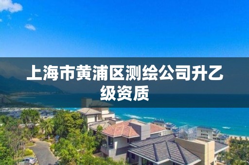 上海市黃浦區測繪公司升乙級資質