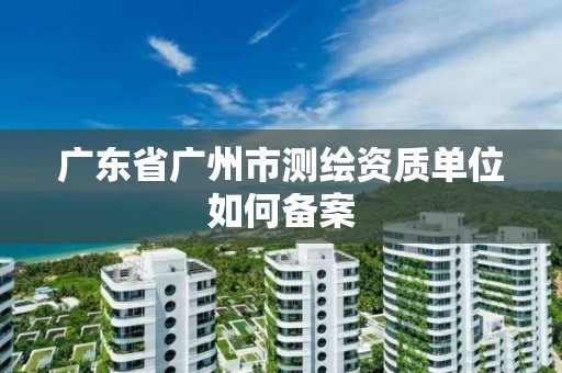 廣東省廣州市測繪資質單位如何備案