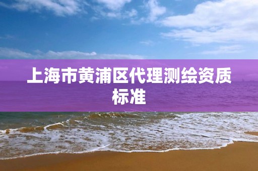 上海市黃浦區代理測繪資質標準