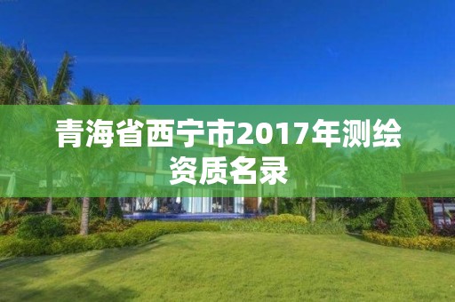 青海省西寧市2017年測繪資質名錄