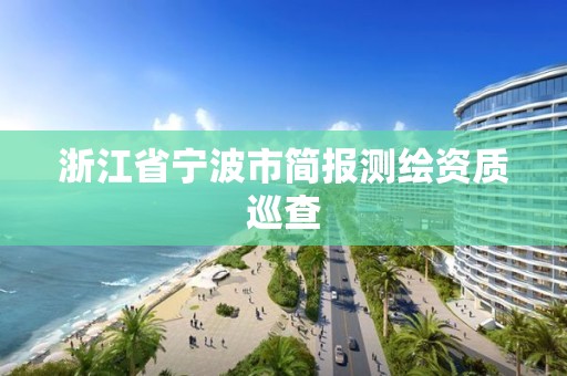 浙江省寧波市簡報測繪資質巡查