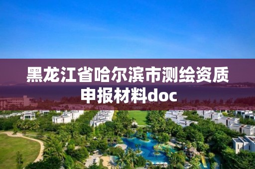 黑龍江省哈爾濱市測(cè)繪資質(zhì)申報(bào)材料doc