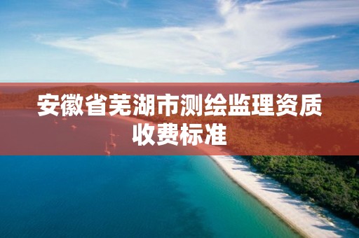 安徽省蕪湖市測繪監理資質收費標準