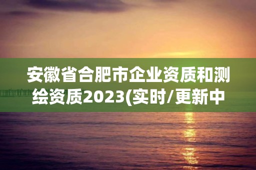 安徽省合肥市企業資質和測繪資質2023(實時/更新中)