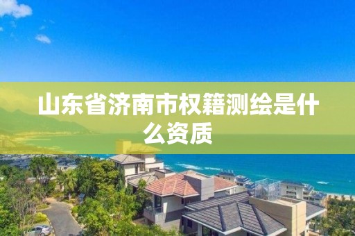 山東省濟南市權籍測繪是什么資質