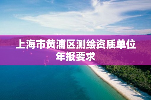 上海市黃浦區測繪資質單位年報要求