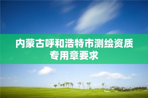 內蒙古呼和浩特市測繪資質專用章要求