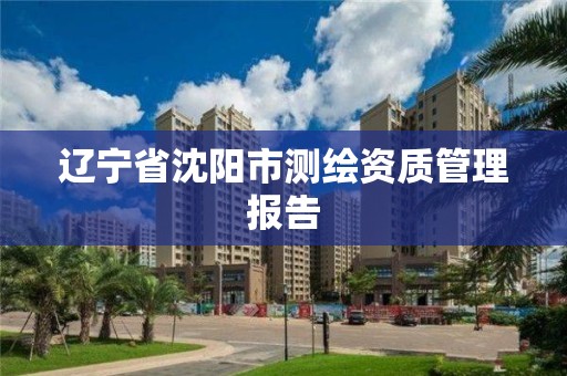 遼寧省沈陽市測繪資質管理報告