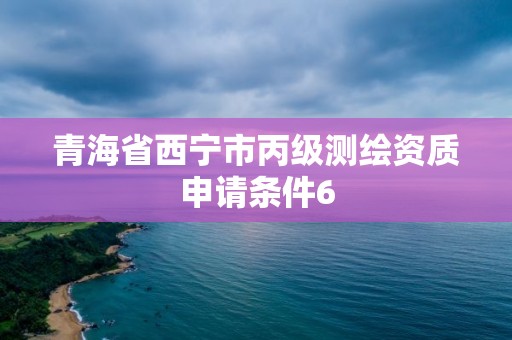 青海省西寧市丙級測繪資質申請條件6