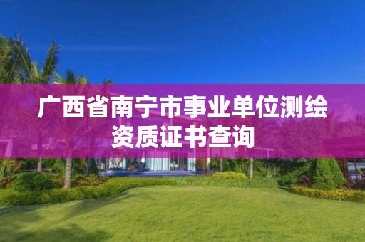 廣西省南寧市事業(yè)單位測繪資質證書查詢