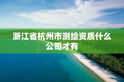 浙江省杭州市測繪資質什么公司才有