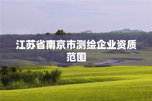 江蘇省南京市測繪企業資質范圍