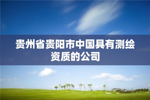 貴州省貴陽市中國具有測繪資質的公司