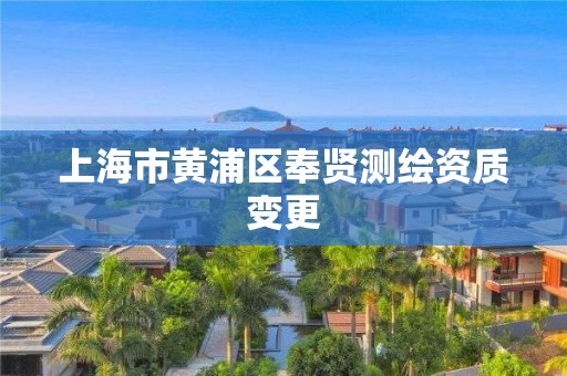 上海市黃浦區(qū)奉賢測繪資質變更