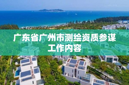 廣東省廣州市測(cè)繪資質(zhì)參謀工作內(nèi)容