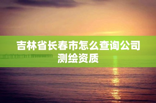 吉林省長春市怎么查詢公司測繪資質