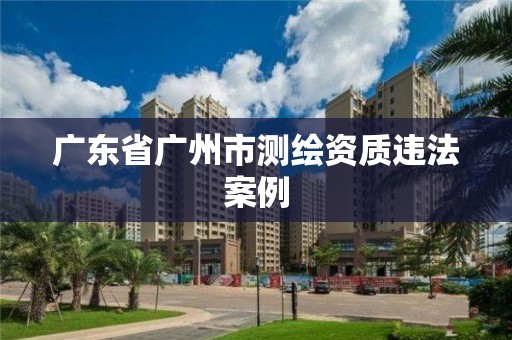 廣東省廣州市測繪資質違法案例