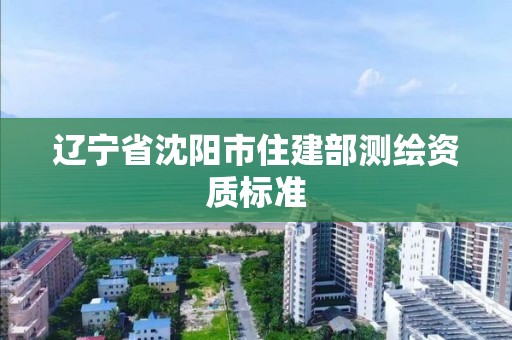 遼寧省沈陽市住建部測繪資質標準