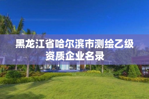 黑龍江省哈爾濱市測繪乙級資質(zhì)企業(yè)名錄