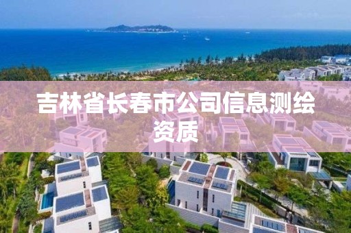 吉林省長春市公司信息測繪資質(zhì)