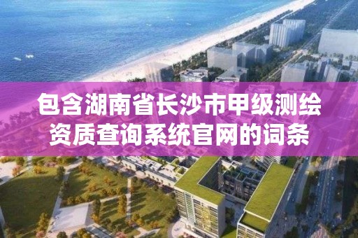 包含湖南省長沙市甲級測繪資質查詢系統官網的詞條