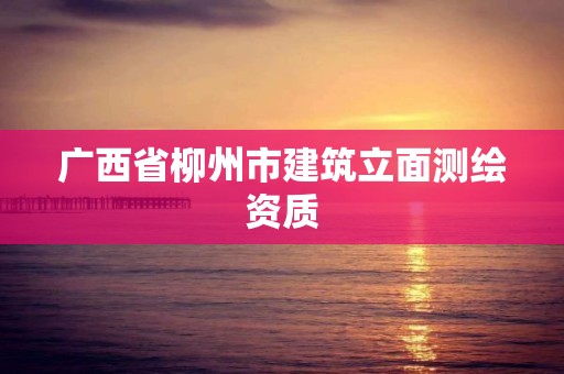 廣西省柳州市建筑立面測繪資質