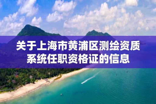 關于上海市黃浦區測繪資質系統任職資格證的信息