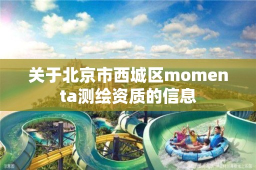 關于北京市西城區momenta測繪資質的信息