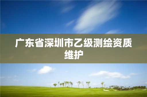 廣東省深圳市乙級測繪資質維護