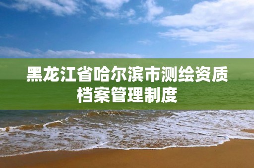 黑龍江省哈爾濱市測繪資質檔案管理制度