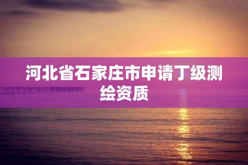 河北省石家莊市申請丁級測繪資質