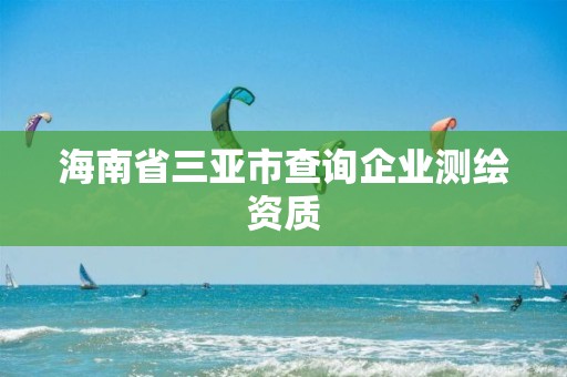 海南省三亞市查詢企業測繪資質