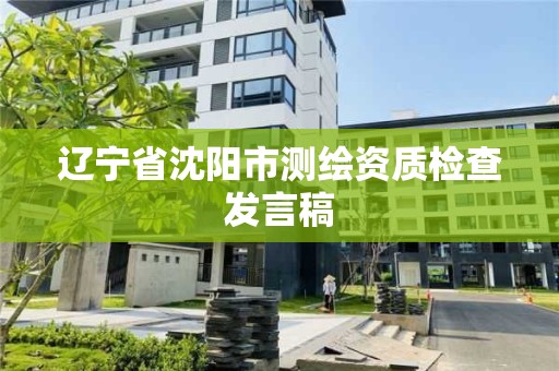 遼寧省沈陽市測繪資質檢查發言稿