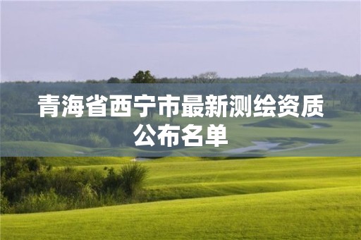 青海省西寧市最新測繪資質公布名單