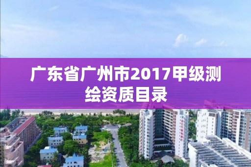 廣東省廣州市2017甲級測繪資質目錄