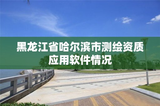 黑龍江省哈爾濱市測繪資質應用軟件情況