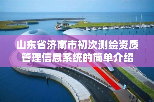 山東省濟南市初次測繪資質管理信息系統的簡單介紹