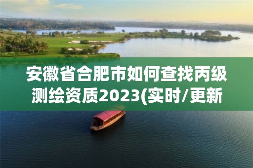 安徽省合肥市如何查找丙級測繪資質(zhì)2023(實(shí)時(shí)/更新中)