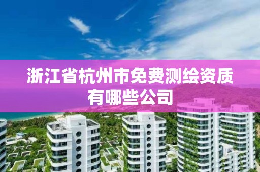 浙江省杭州市免費(fèi)測繪資質(zhì)有哪些公司