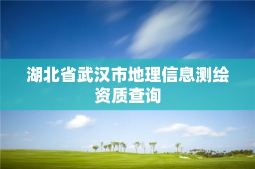 湖北省武漢市地理信息測繪資質(zhì)查詢