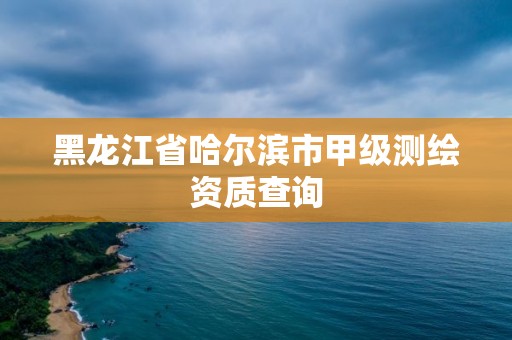 黑龍江省哈爾濱市甲級測繪資質(zhì)查詢