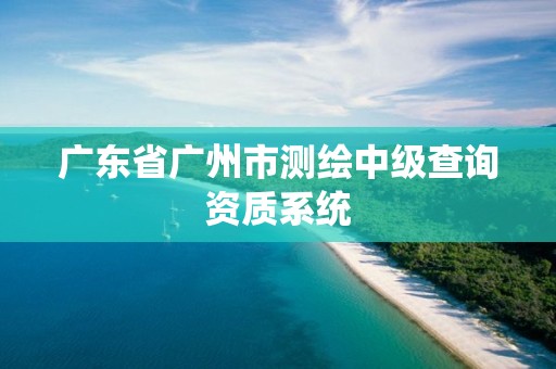 廣東省廣州市測繪中級查詢資質系統