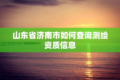 山東省濟南市如何查詢測繪資質信息