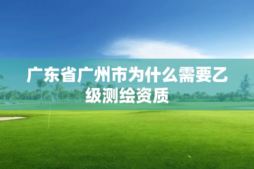 廣東省廣州市為什么需要乙級測繪資質