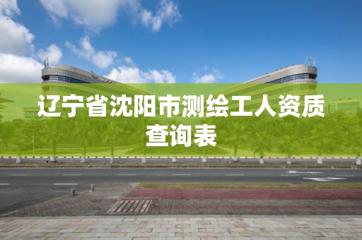 遼寧省沈陽市測繪工人資質查詢表