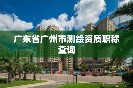 廣東省廣州市測(cè)繪資質(zhì)職稱查詢