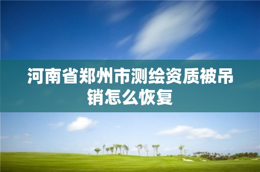 河南省鄭州市測繪資質被吊銷怎么恢復